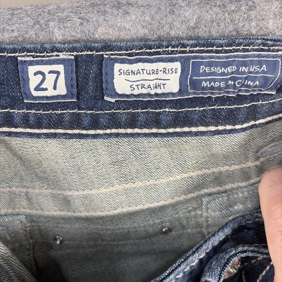 Miss Me Womens Ankle Straight Mid-Rise Distressed Raw Hem Jeans Size 27 - Picture 12 of 13